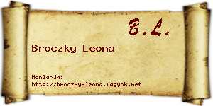 Broczky Leona névjegykártya